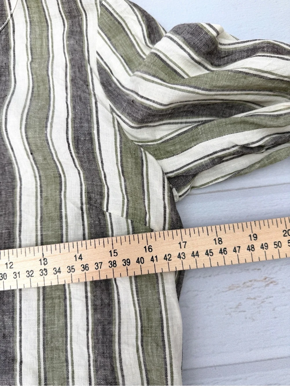 Tory Burch Linen Striped Tunic Dress Size 6 Olive Boho Pockets